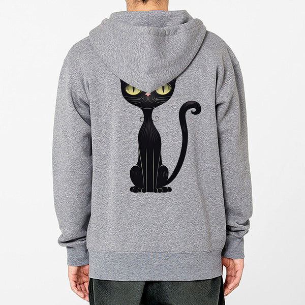 XS-4XL Black Cat Dry Napping Hooded Zip-Up (for men and women) For adults