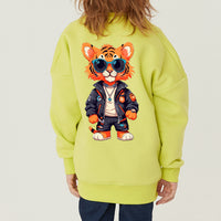 Made in Korea Fabric (for men and women) Hip Tiger Special Fleece-Lined Kids Sweatshirt