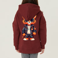 Made in Korea (for men and women) Hip Tiger Special Fleece-Lined Kids Hoodie