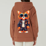 S-6XL Korean-made fabric Special napping hip tiger (for men and women) Hooded zip-up big size