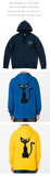 XS-4XL Black Cat Dry Fleece-Lined Hoodie (for men and women)