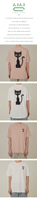 S-6XL Made in Korea 100% cotton 30 thread count black cat short-sleeved T-shirt (for men and women) premium fabric