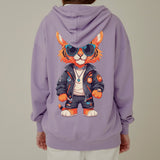 S-6XL Korean Fabric 100% Hip Tiger Cotton Hooded Zip-Up (Universal for Men and Women)