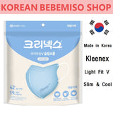 Made in Korea Kleenex Light Fit V Slim & Cool Soft Blue Mask(90pieces)(1Pack=15pieces)(free shipping)