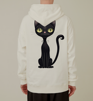 S-6XL Korean Fabric 100% Cotton Black Cat Signature Hoodie (for men and women)