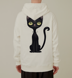 S-6XL Korean Fabric 100% Cotton Black Cat Signature Hoodie (for men and women)