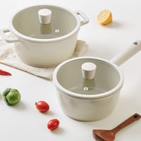 Made in Korea No Marketing No commercials Low-priced goods ceramic single-handle pot 18cm(With tempered glass lid)(free shipping)