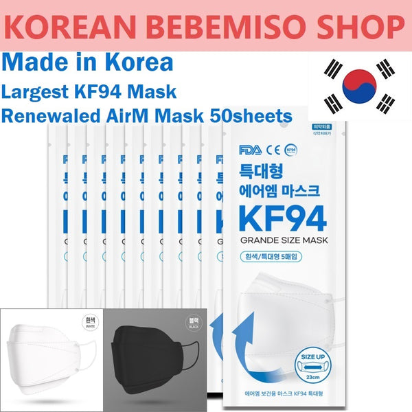 Made in Korea Renewaled 4Ply Filter KF94 Extra Large Mask AirM(100sheets)(free shipping)
