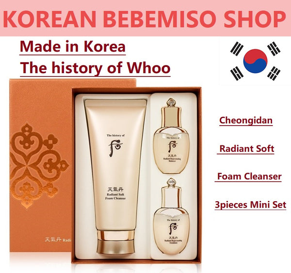 Made in Korea The history of Whoo Cheongidan Radiant Soft Foam Cleanser 3pieces Set