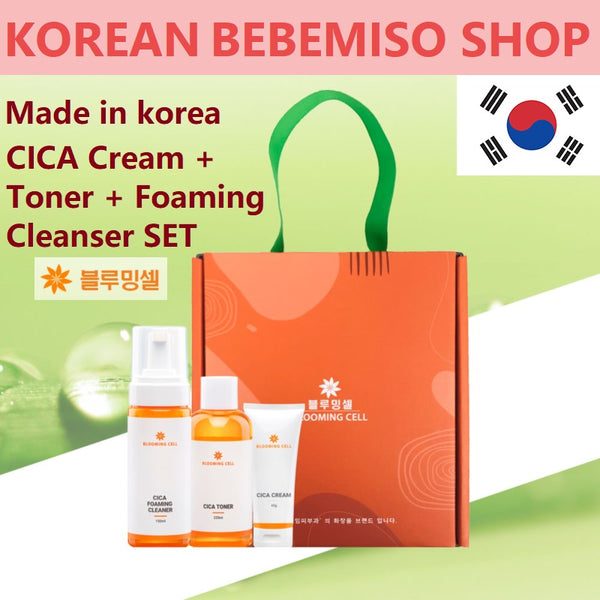 Made in Korea BLOOMING CELL CICA Cream + Toner + FOAMING Cleanser SET