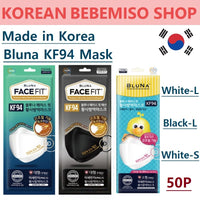 Made in Korea BLUNA KF94 White Black(S,L) Mask (50P)