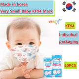 Made in Korea Ultra-small KF94 mask for baby, individually packaged 50PCS