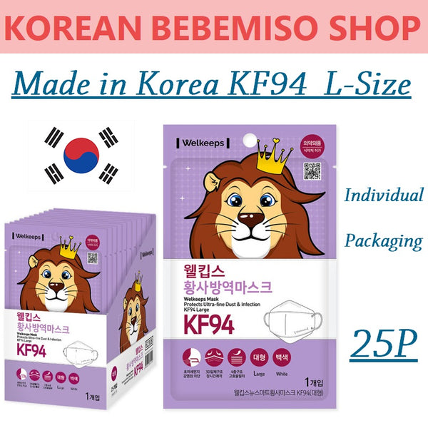 Made in Korea Welkeeps KF94 L-Size Individual Packaging (25P)