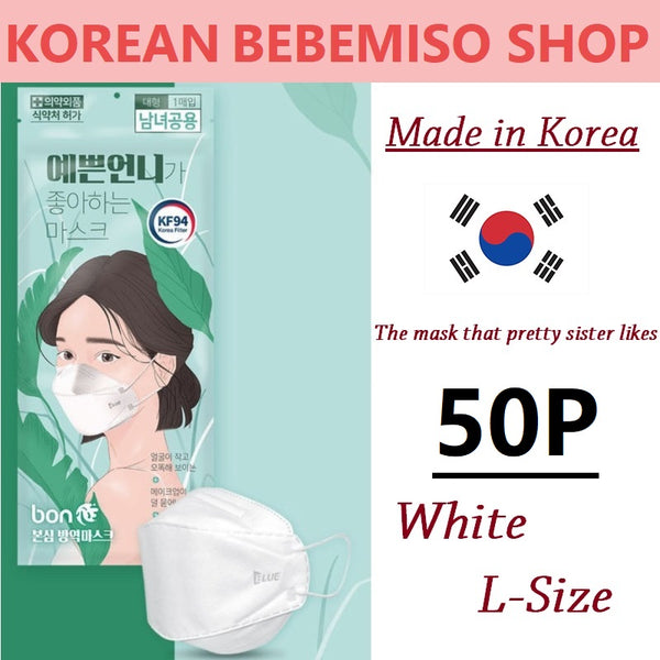 Made in Korea Bluebone Pretty Sister Mask KF94 White L-Size (50P)